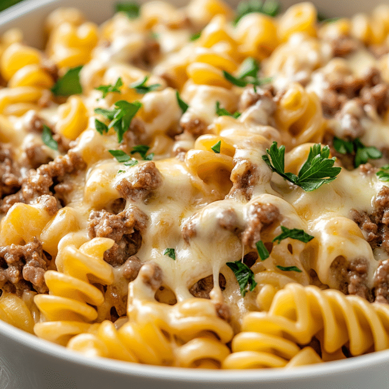 Creamy Rotel Pasta with Ground Beef